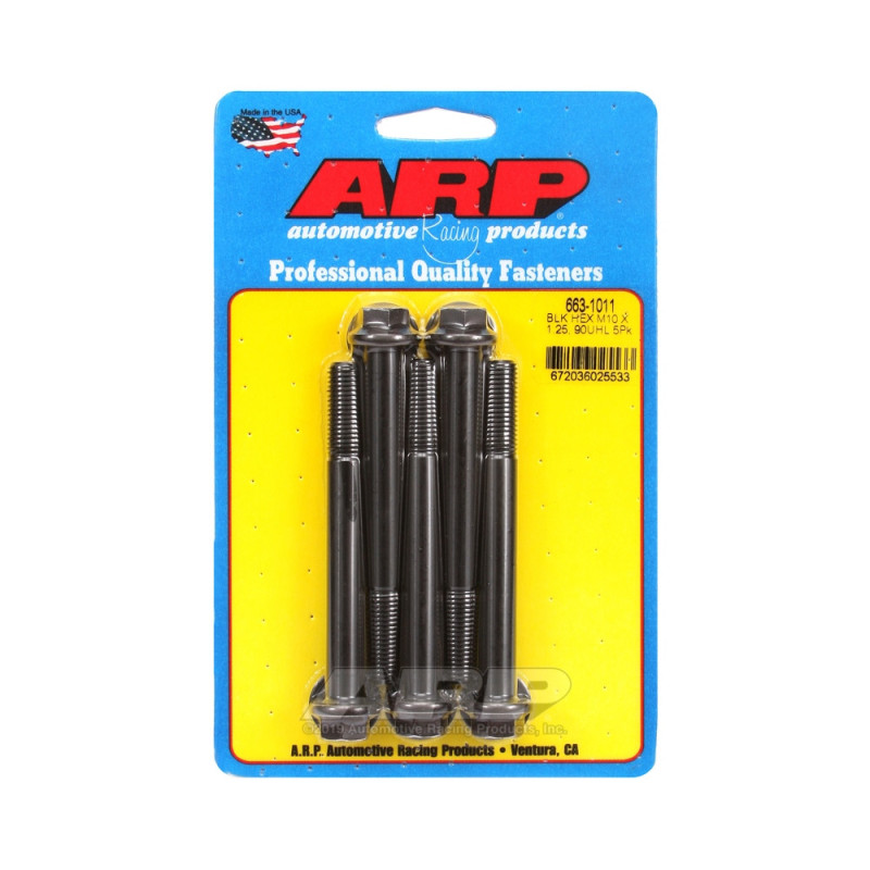 Set de șuruburi și piulițe universale ARP M10 x 1,25 – șuruburi hexagonale cu finisaj negru oxidat, x5 - ARP-663-1011 - 663-1011 - 3666618196053
